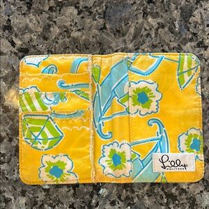 Lilly Pulitzer Yellow and Blue Floral Wallet